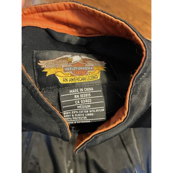 Women's Harley Davidson Nylon Cafe Racer Motorcycle Jacket Biker Size Med - Picture 9 of 12